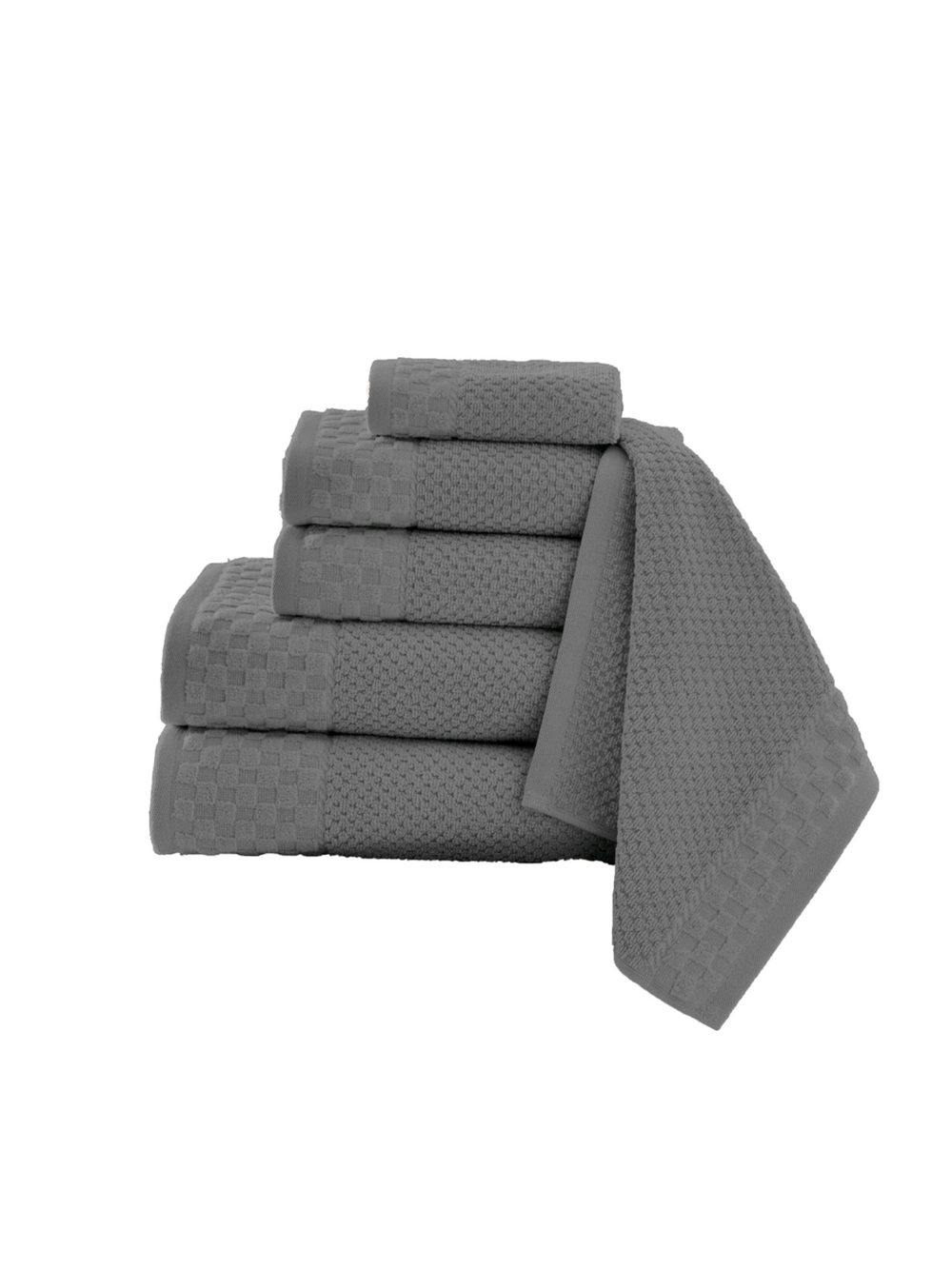 Luxury Turkish Cotton Gray Bath Towel Set - 6pc